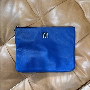 Rebecca Minkoff Blue "M" Leather zip pouch